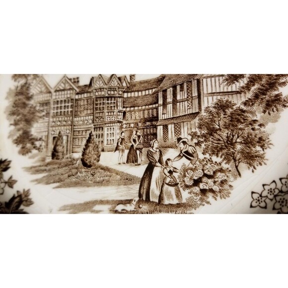 J&G Meakin Merrie England Cheshire Bramall Hall Plate VTG English Ironstone 9" - Picture 11 of 16